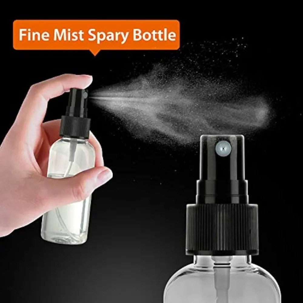 50PCS 10/20/30/50/60/100ml Clear Plastic Empty Spray Bottle with 2 Funnels Travel Bottles for Perfume Skin Toner Essential Oils 241225
