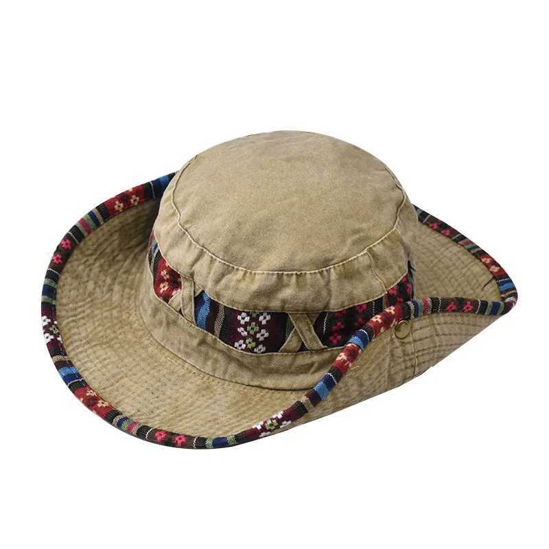 Foldable outdoor washable old cotton fisherman hat sun and shade hat breathable and sweat resistant W241225