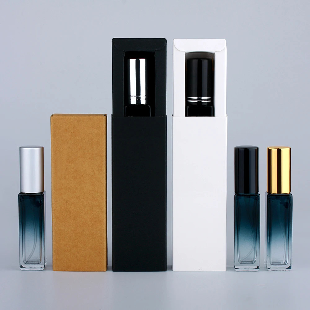 Wholesale 10ml Refillable Thick Square Glass Perfume Bottle With Box Portable Sprayer Pump Bottles Empty Container 241225