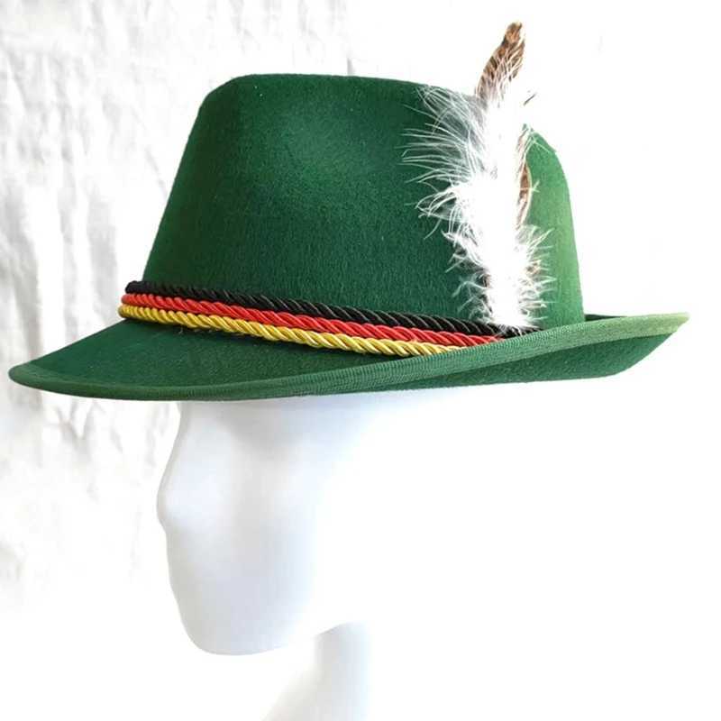 Retro Feather Decorative Hat Jazz Top Hat Cowboy Western October Festival Unisex Style W241225