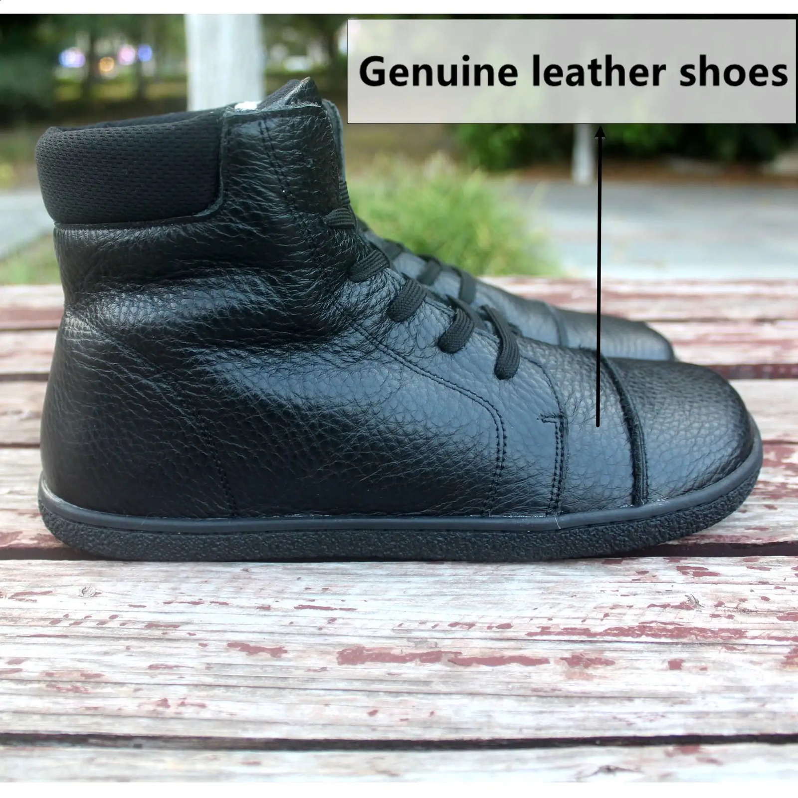 Ladies and gentlemen barefoot leather boots with wool lining zero drop wide BOX241226bj