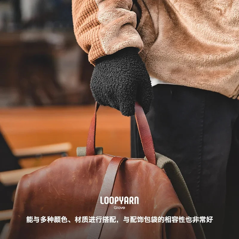 Maden Vintage Winter Touch Screen Gloves Gold Mink Velvet Warm Full Finger Gloves Men Women Outdoor Running Skiing Mittens 241226