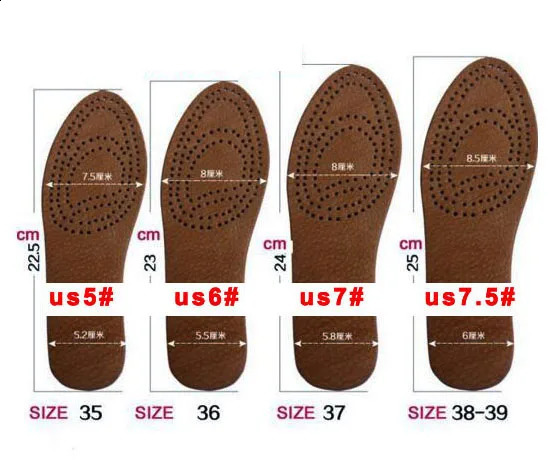 Unisex Breathable genuine leather rising insole height increasing shoes insole for Men or Women absorb sweat 241226