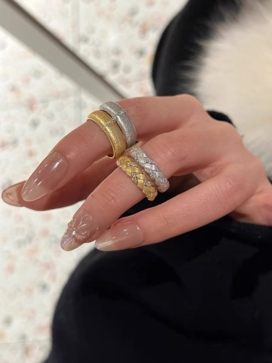 2025 Choucong Vintage Jewelry Wedding Rings 925 Sterling Silver 18K Gold Fill 5A Cubic Zircon CZ Diamond Elegant Party Eternity Women Weave Ring Gift