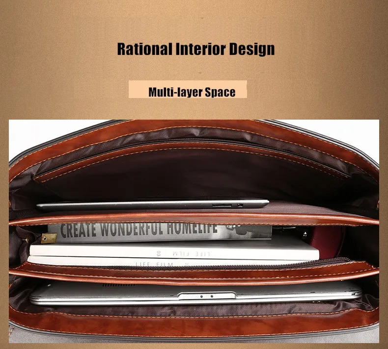 Mens Business Handbag Password Lock Executive Briefcase Rero Portfolio Attache Large Capacity Office Computer Bag 241225