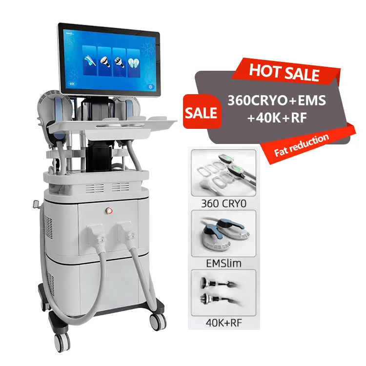 4 In 1 Cryopolysis Fat Removal Body Shaping Slimming Ems Muscle Stimulator Body Contouring RF Skin Tightening Cryo Slimming Weight Loss 40k Cavitation