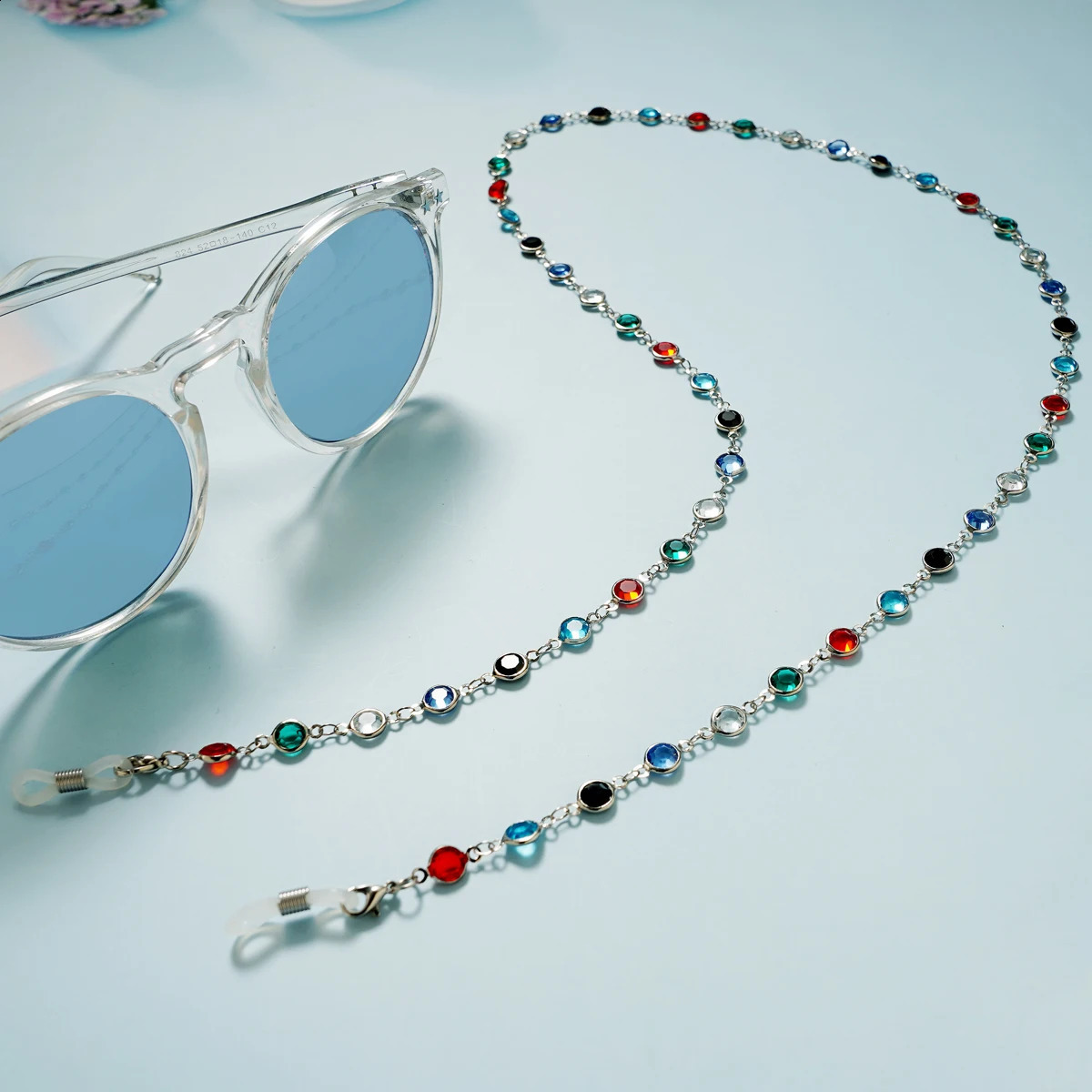 Simple Pearl Gem Sunglasses Sunshade Chain Fashion Metal Mask Chain Glasses Chain Charm Metal Lanyard Glasses Frame Rope 241226