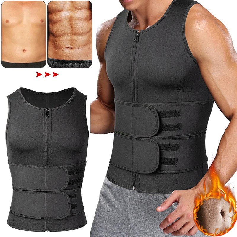 Men Waist Trainer Sauna Vest Fitness Corset Abdomen Slimming Body Shaper Belly Reducing Shapewear Burn Fat Shirt Trimmer Belt 241225