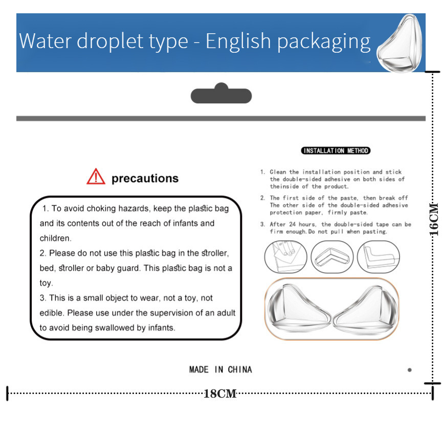 ddmyshoesvip-New Water Drop Style Transparent Table Children's Protective Cover Furniture Silicone Thickened Anti Collision Corner F12.26-3