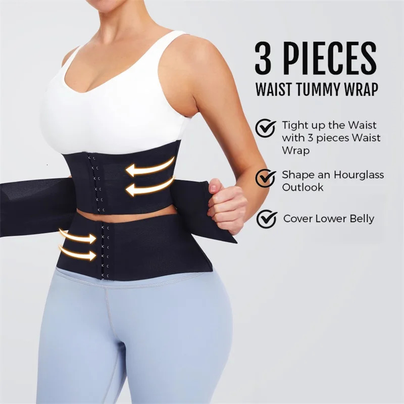 MiiOW Waist Trainer Corset Women Binders Shapers Tummy Wrap Body Shapewear Slimming Belt Flat Belly Workout Postpartum Girdle 241225