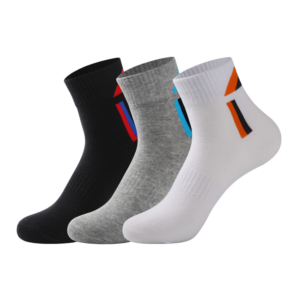Ddmyoutdoor Socks, Men's Mid Length Seasonal Running Sports Socks, Sweat Absorbing And Odor Resistant Solid Color Cotton Socks For Teenagers