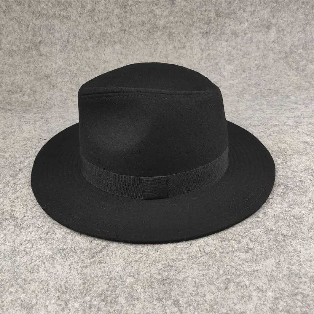 Large wool Fedora hat autumn luxury mens top hat Tren official wedding decoration black Panama C Fedoras Gorras W241225