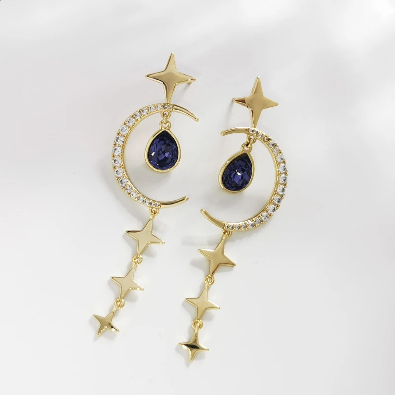 Long Earrings for Women made with Crystals From Austria Fashion Korean Style Female Hanging Earings Party Wedding Jewelry Gifts 241226