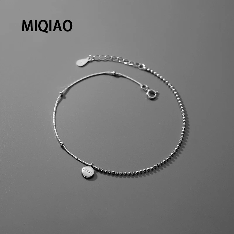 MIQIAO Lucky Leg Chain Female Bracelet Women Fashion Real Silver 925 Anklet Ornament Bracelets For Feet Beach Accessories 241226