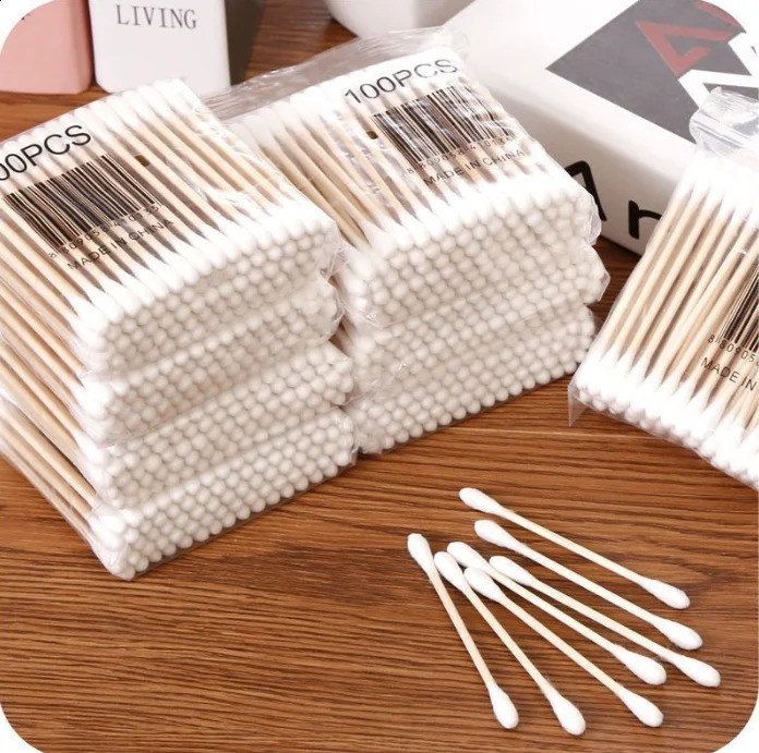 100PCS Cotton Pad for Ears Disposable Iodophor Cotton Swab High Quality Safety Big Head Cleaning Swab 241226