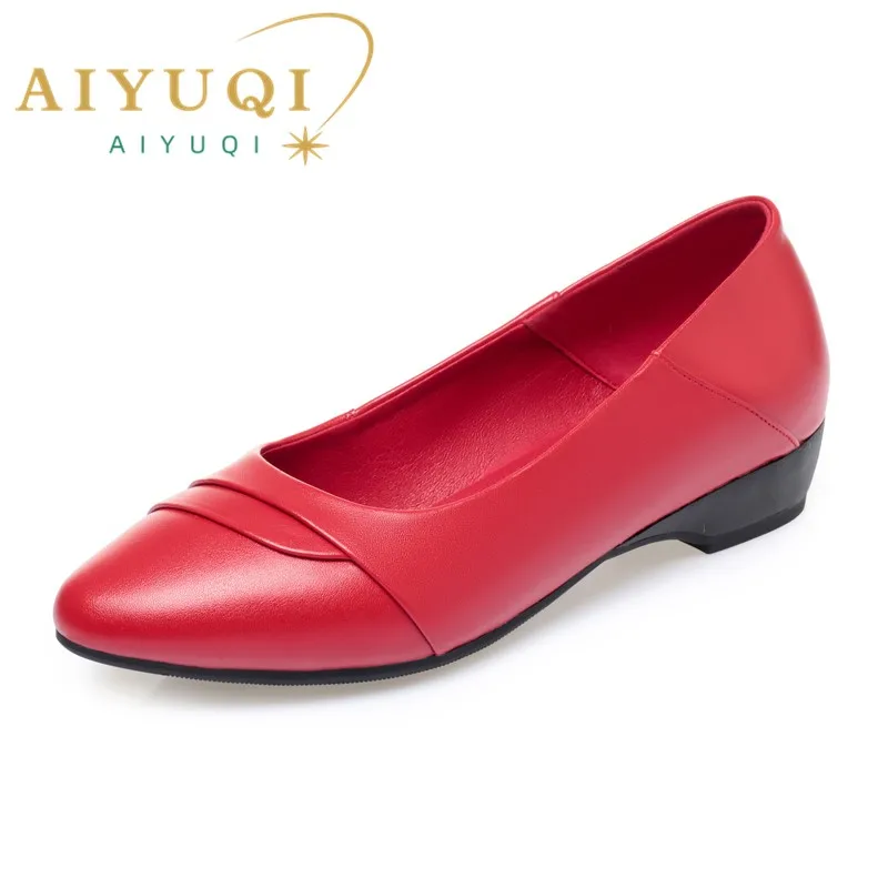 AIYUQI Spring Shoes Women Casual Red Mom Shoes Genuine Leather Non-slip Large Size Women's Shoes