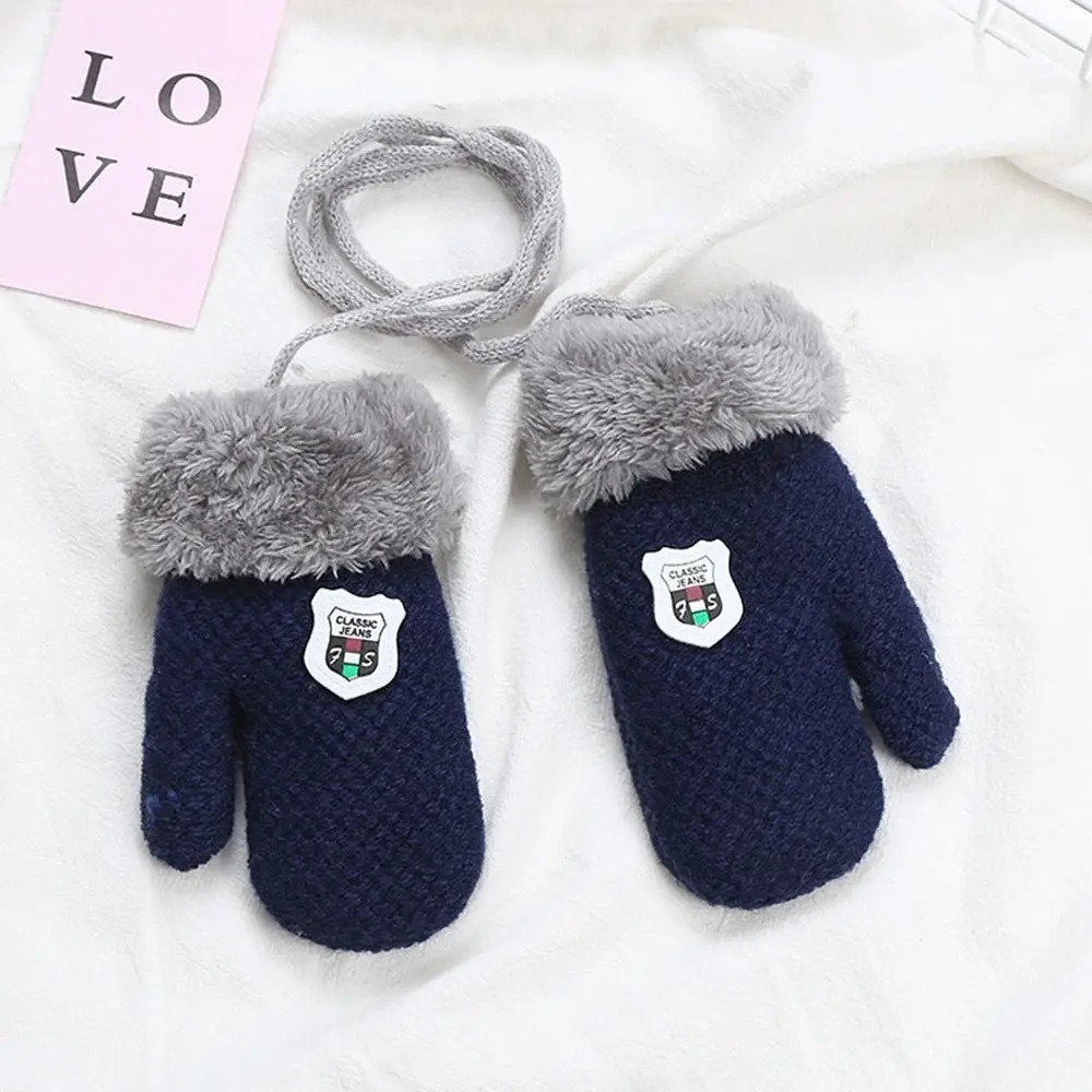 Winter Soft Plush Kids Gloves Cute Knitted Mittens Thick Warm For 29 years old 241225