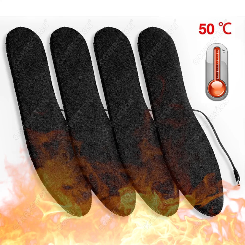 USB Heated Shoe Insoles Electric Foot Warming Pad Feet Warmer Sock Pad Mat Winter Outdoor Sports Heating Insole Winter Warm 241226
