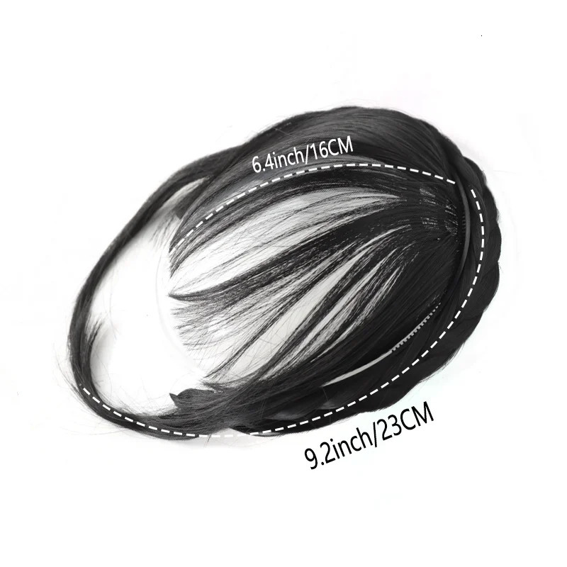 XNaira Womens Synthetic Twist Braid Headband With Bangs Short Straight Synthetic Hair Bangs With Hair Hoop Hair Accessories 241225