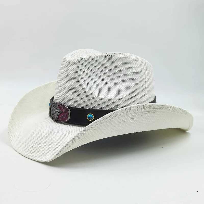 Western cowboy hat str mens and womens hat fashion big Brim str outdoor hat Sunshade jazz hat Panama sombrero vaquero homb W241225