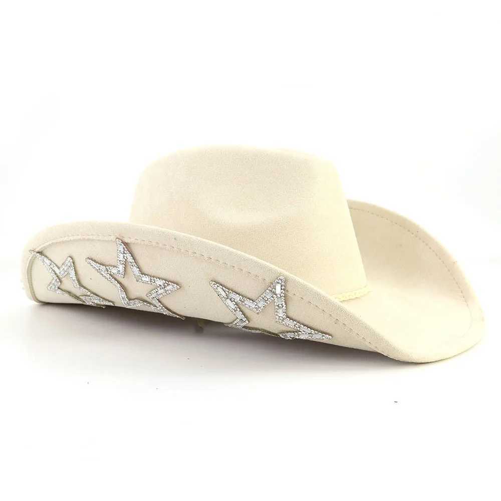 Suede Western Cowboy Hat Mens and Womens Retro Gentleman Cowboy Hat New Accordies Str Hat Hombre Suede Big Brim Hat W241225