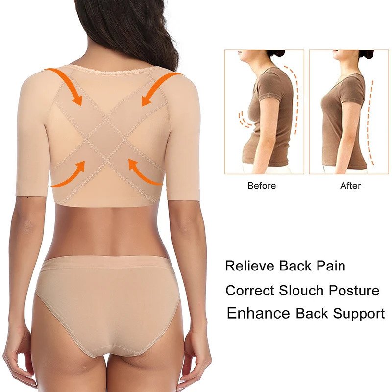 Back Support Upper Arm Shaper Post Slimming Underwear Compression Sleeves Posture Corrector Tops Shapewear for Women 241225