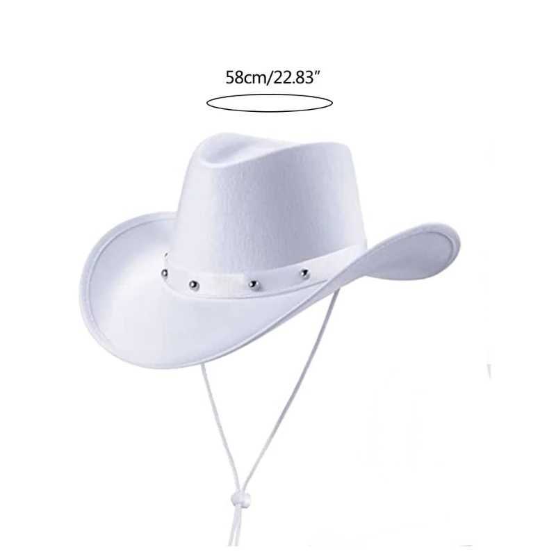 Felt Cowboy Hat Western Wide Brown Hat Womens Halloween Role Playing Party Hat Costume Fedora Cs Costume Studio W241225
