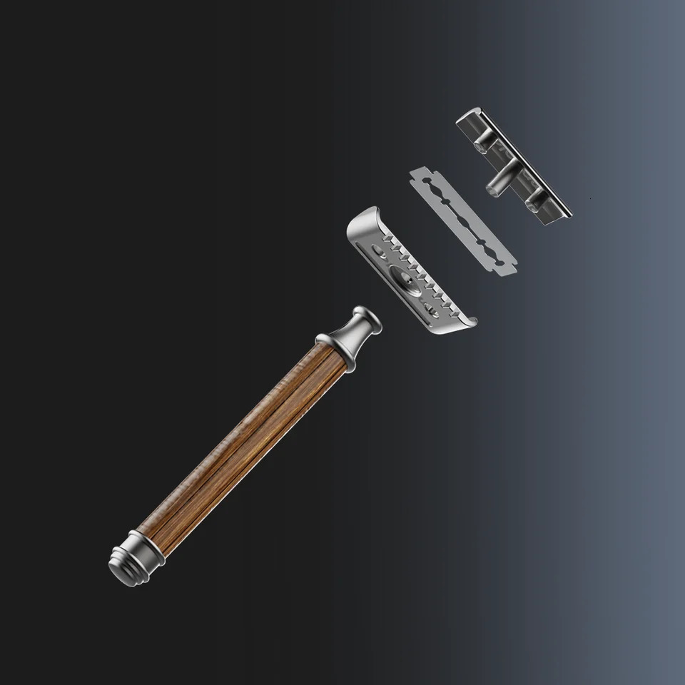 Colorlamb Men Safety Razor Wooden Handle Zinc Alloy Double Edge Comb Head Classic Manual Razor Shaver for Man 241225