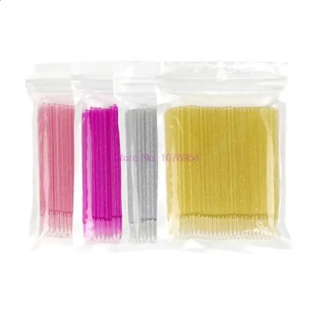100bags 100pcs/bag Disposable MicroBrush Eyelashes Extension Individual Lash Removing Swab Micro Brush Eyelash Extension Tools 241226