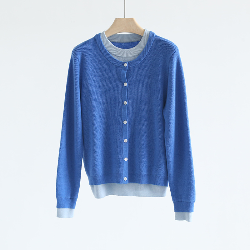 MYY2 Colored Knitted Sweater Combo - Seasonal Style Long Sleeves, Round Necked Overlay Tops for Cozy Wear