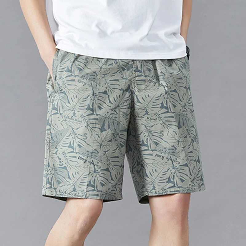 High quality fashionable printed shorts for men Hawaiian beach casual shorts outdoor sports elastic waist 6XL oversized red pocket half pants W241226