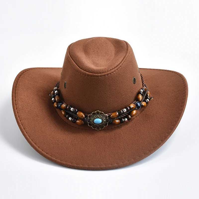 Retro Western Mens Denim Hat Womens Artificial Suede Gentleman Denim Womens Jazz Hat Sombrero Hombre C W241225