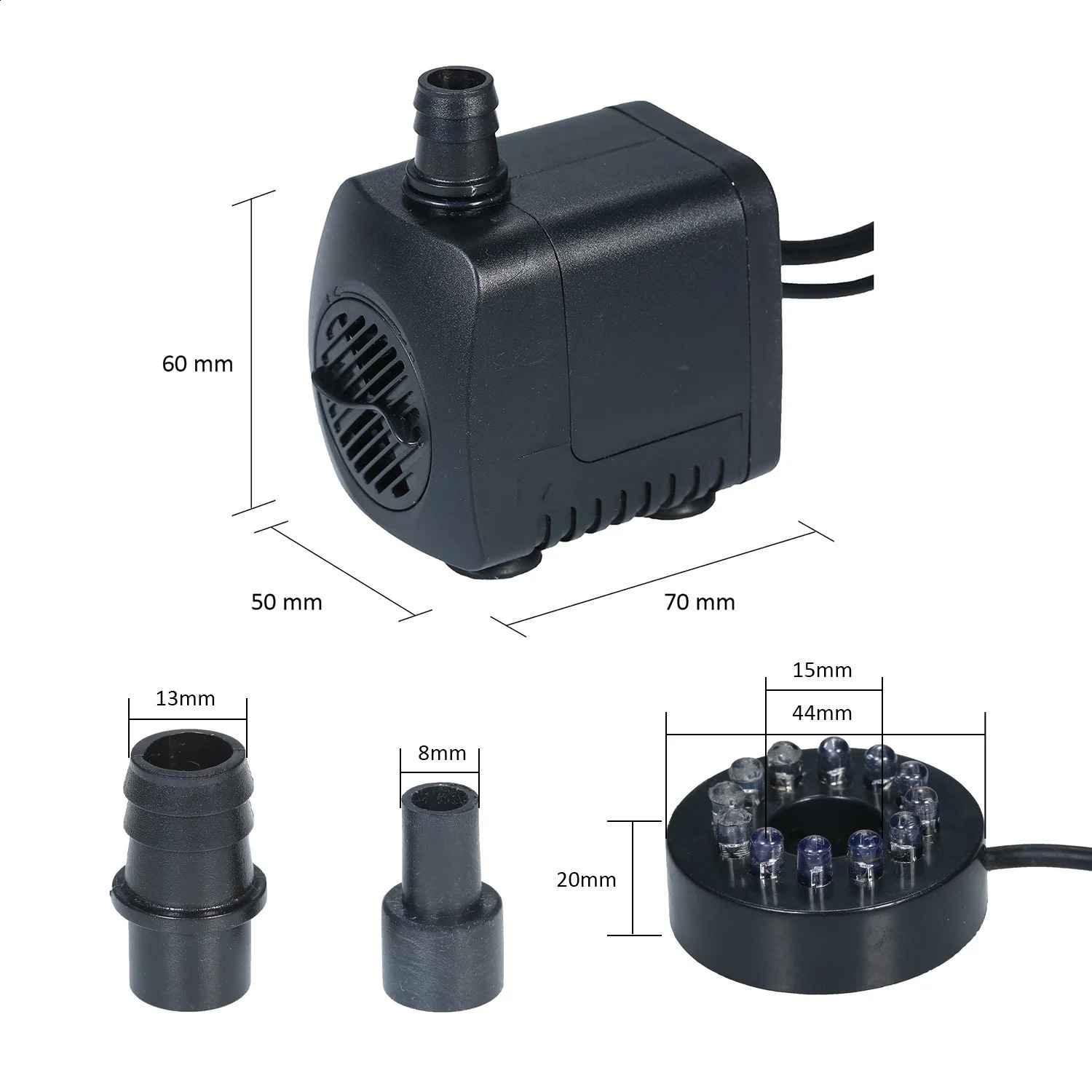 LED Light Submersible Pump 800L/H Ultra-Quiet Aquarium Pond Tank Pool Water Fountain Pump AU Plug 241225