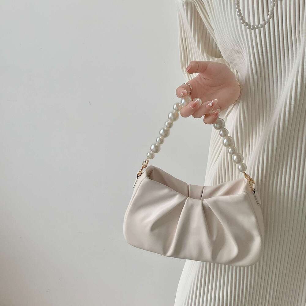 New Soft Leather Women, Niche Cloud Single Shoulder Chain Pleated Bag, High-End Crossbody Armpit Bag For Women