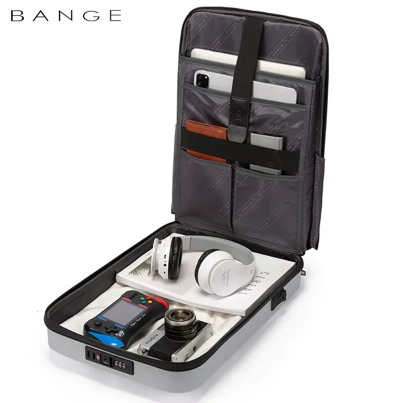 BANGE Backpack Multifunction Hard Shell Series Men Anti Theft Waterproof Laptop Male Backpack Business Password 241225