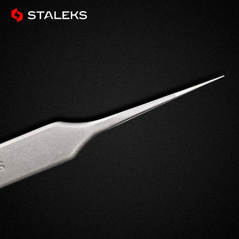 1pc STALEKS Pro High-precision Stainless Steel TE Series Straight Curved Tweezers Grafting Eyelashes Extension Makeup Tool 241223