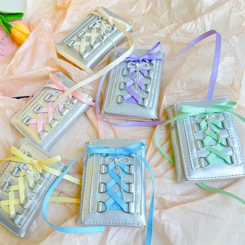 MOBO Silver Sweet Wallets for Women Y2k Strap-on Original Fashion Short Coin Purse Korean Style Casual Cute Wallet 241224