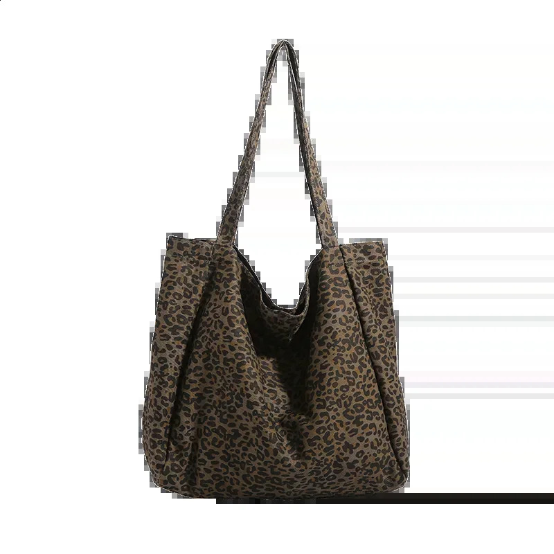 Large Capacity Canvas Hasp Womens Tote Bags -selling Leopard Print Top-Handle Bags High Quality Female Shoulder Bags 241224