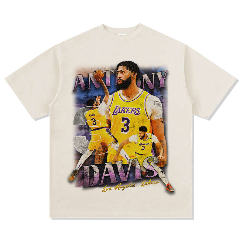Thick Eyebrow Brother Davis American Printed Short Sleeve T-shirt Washed Round Neck Hoodie