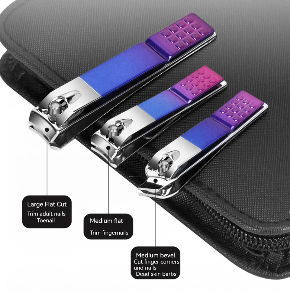 9/18pcs Colorful stainless steel nail clippers multi-functional manicure set eyebrow trimmer nail scissors beauty set 241225