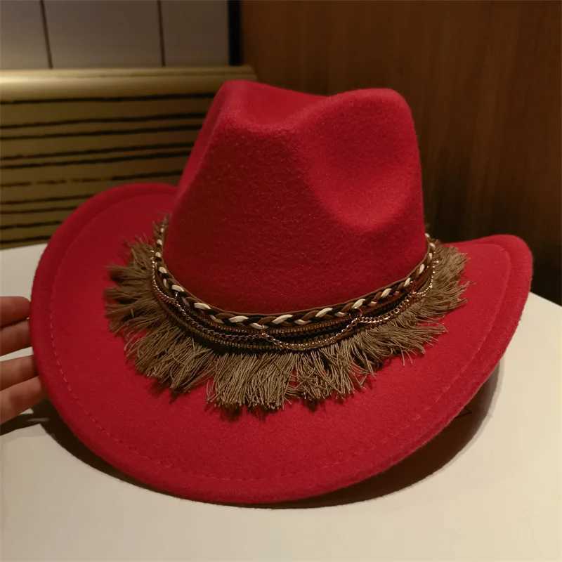Fedora Hat Cowboy Western Cowboy Mens Hat Panama Outdoor Wide Brim Solid Khaki Coffee Black Outdoor C Sombrero Vaquero New W241225