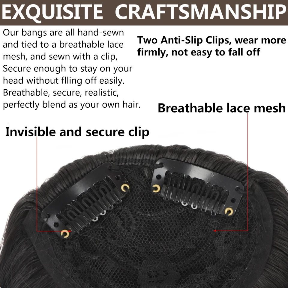 LUPU Synthetic Side Bangs Hair Extensions Clip In Side Bangs Fake Fringe Hairpiece High Temperature Black Blonde False Hair 241225