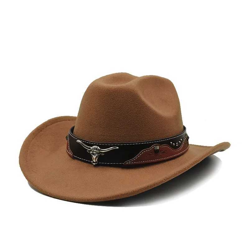 Retro Western Cowboy Hat Ethnic Belt Cowboy Hat Mens and Womens Hats Retro CS Sorero hombre sombrero vaquero hombre W241225