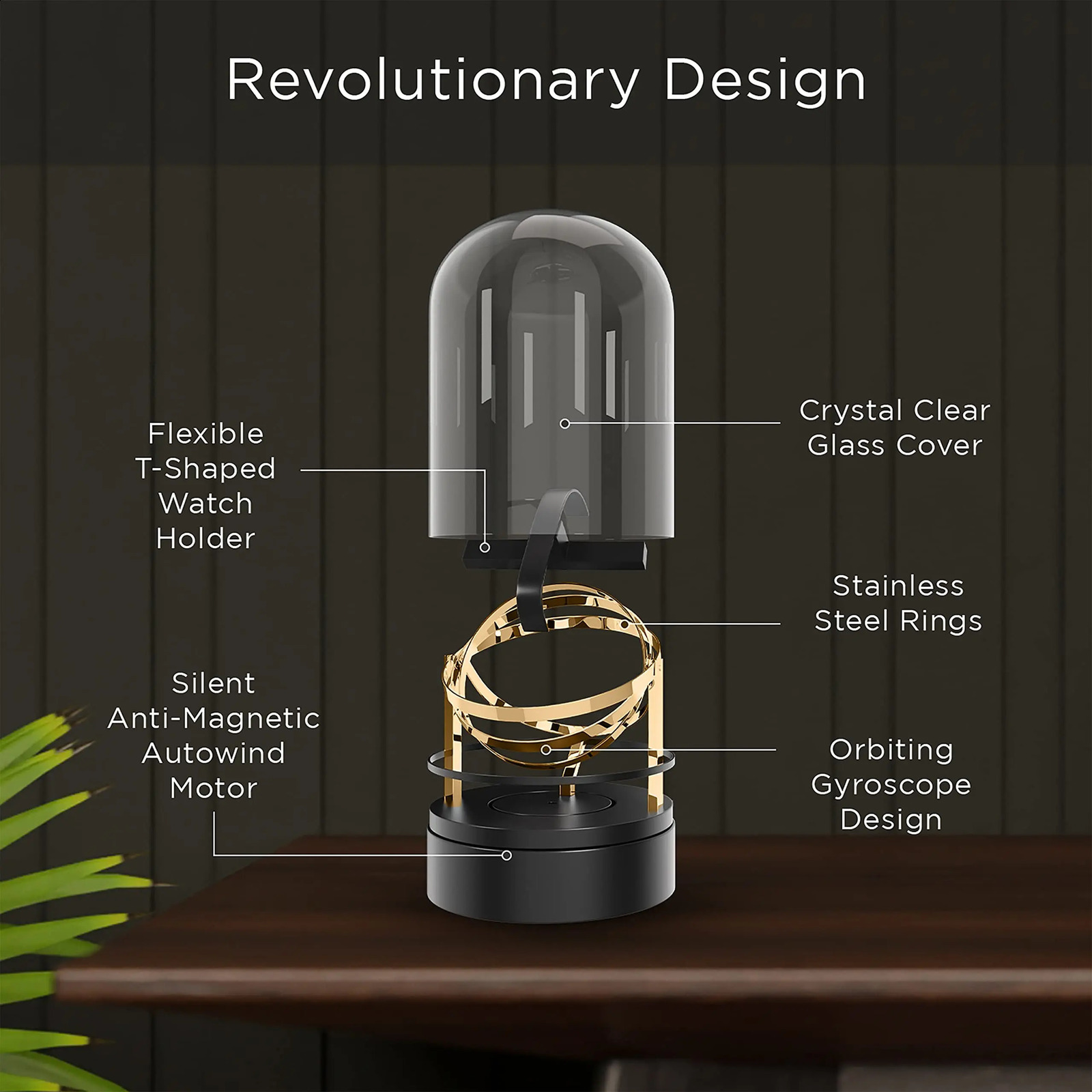 Automatic Single Electric Watch Winder for Automatic Watches Watch Box Automatic Winder Storage Orbit Display Case Box 241226