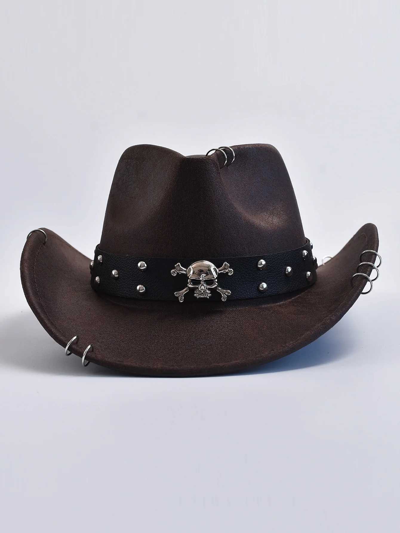 Artificial leather retro western mens cowboy hat gentleman jazz hat Panama cowboy hat Sombrero Hombre W241225