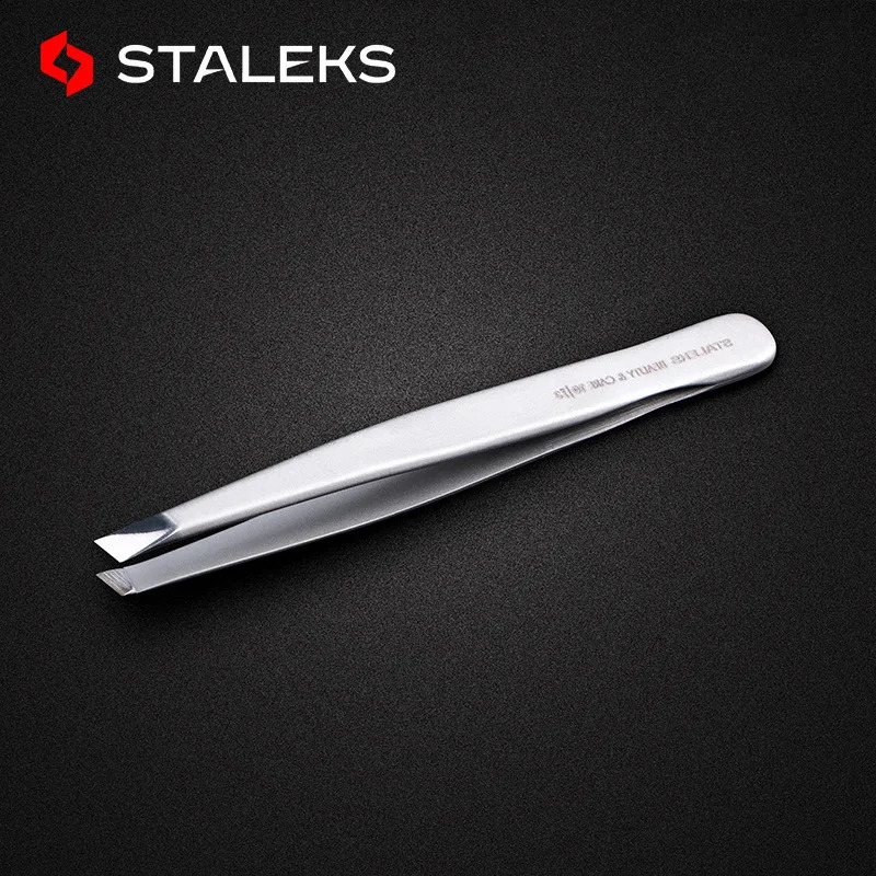 1pc STALEKS Stainless Steel TBC-10-3 Eyebrow Tweezers High Quality Tweezer Eyelash Extension Makeup Tool 241223