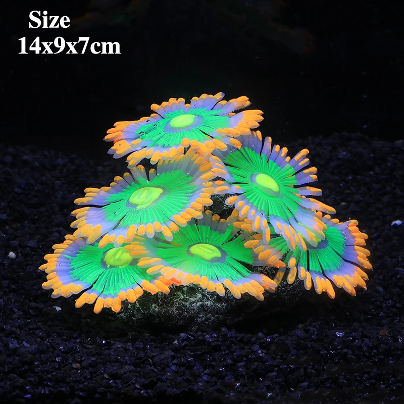 Silicone Simulated Sea Anemone Night Glow Effect Fish Tank Decoration Aquarium Underwater World Plant Decoration Accessories 241225