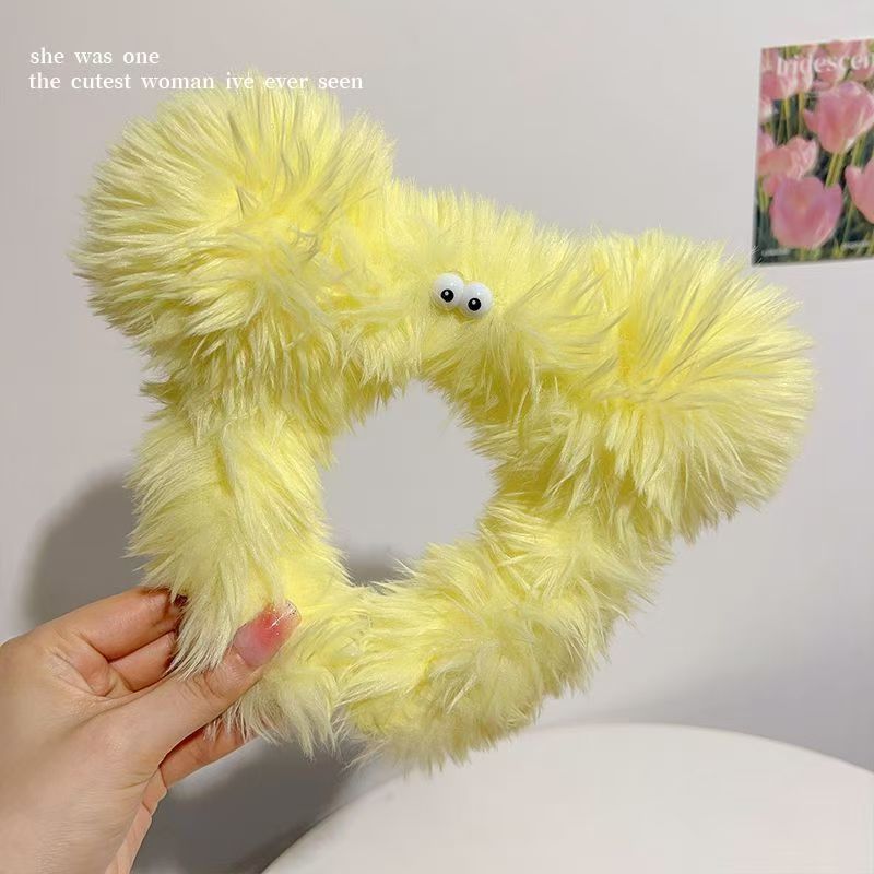 Bizarre Plush Hair Hoop Cute Girl Heart Ugly Cute Face Wash Headband Weird Explosive Hair Ugly Doll Hairpin Hair Accessories