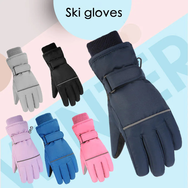 High Quality Kids Ski Gloves Winter Snowboard Snow Children Glove for Boys Girl Waterproof Thicken Mittens Keep Finger Warm 241225