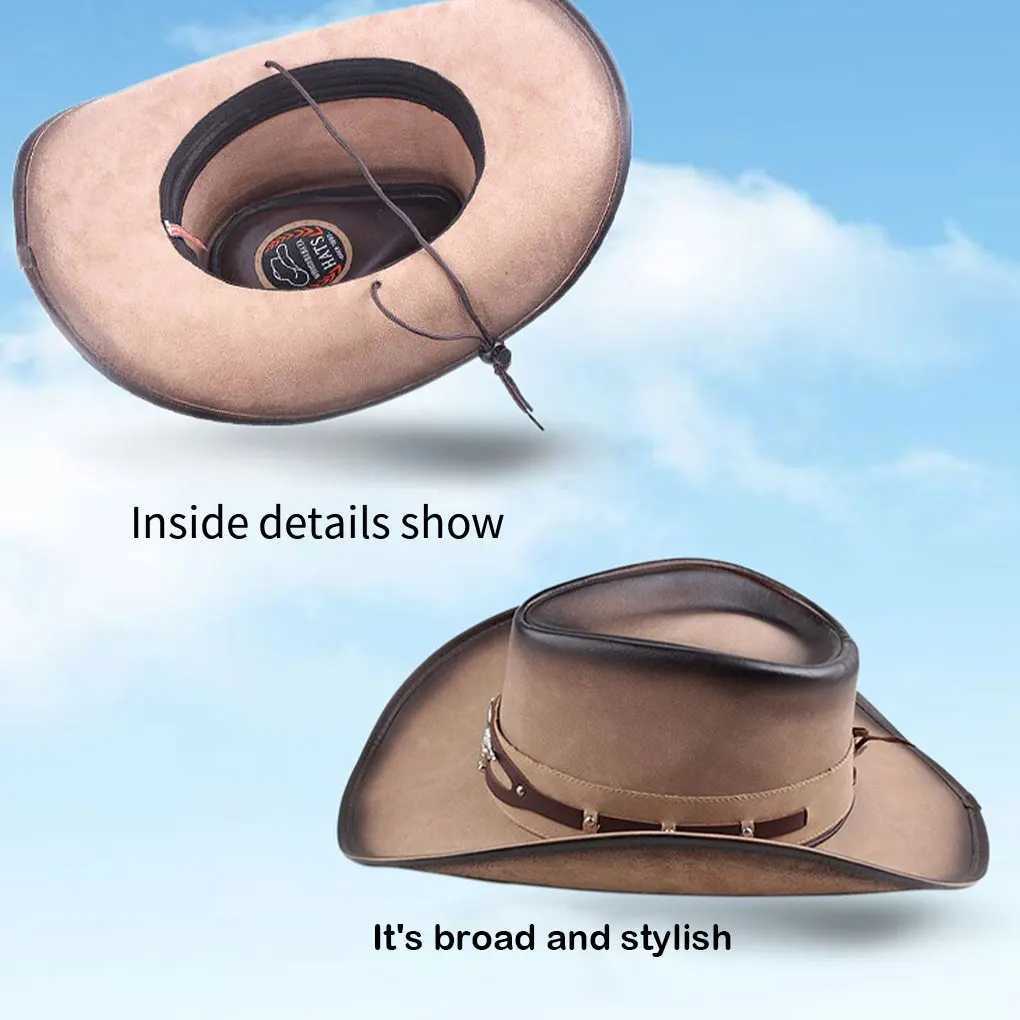 Sunshade Cowboy Hat Western Cowboy Hat Wide Brim Sunhat Party Travel Outdoor C Classic Retro W241225
